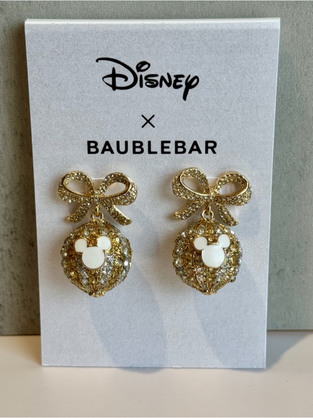 BaubleBar Disney Mickey Mouse SPARKLE Holiday Ball ORNAMENT Statement Earrings
